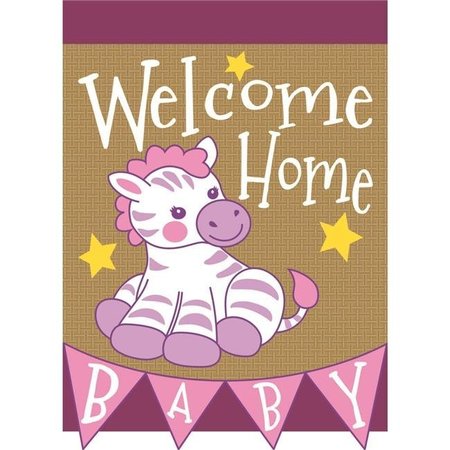 MAGNOLIA GARDEN FLAGS Magnolia Garden Flags M010023 13 x 18 in. Welcome Home Baby Girl Polyester Garden Flag M010023